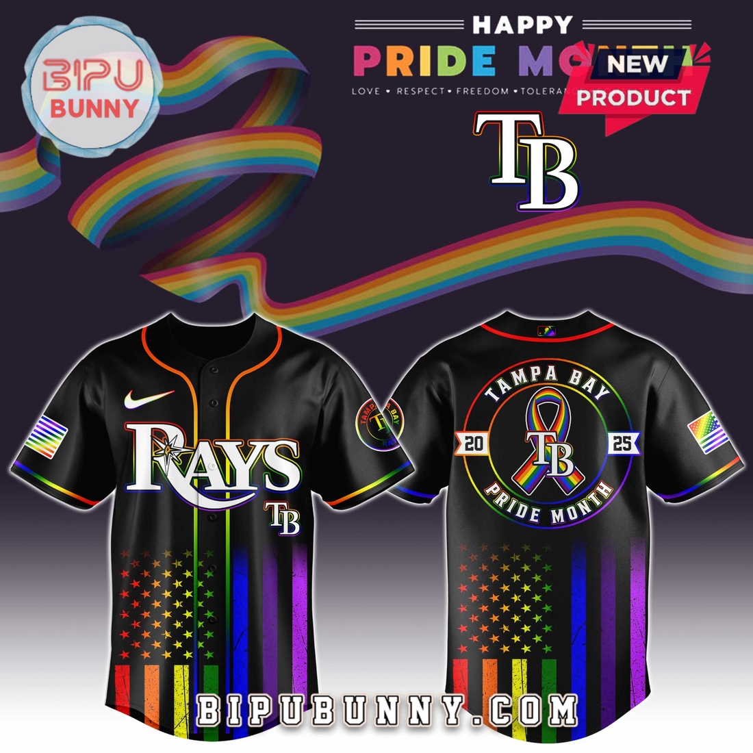 Tampa Bay Rays Happy Pride Month Baseball Jersey Tampa Bay Rays Happy Pride Month Baseball Jersey