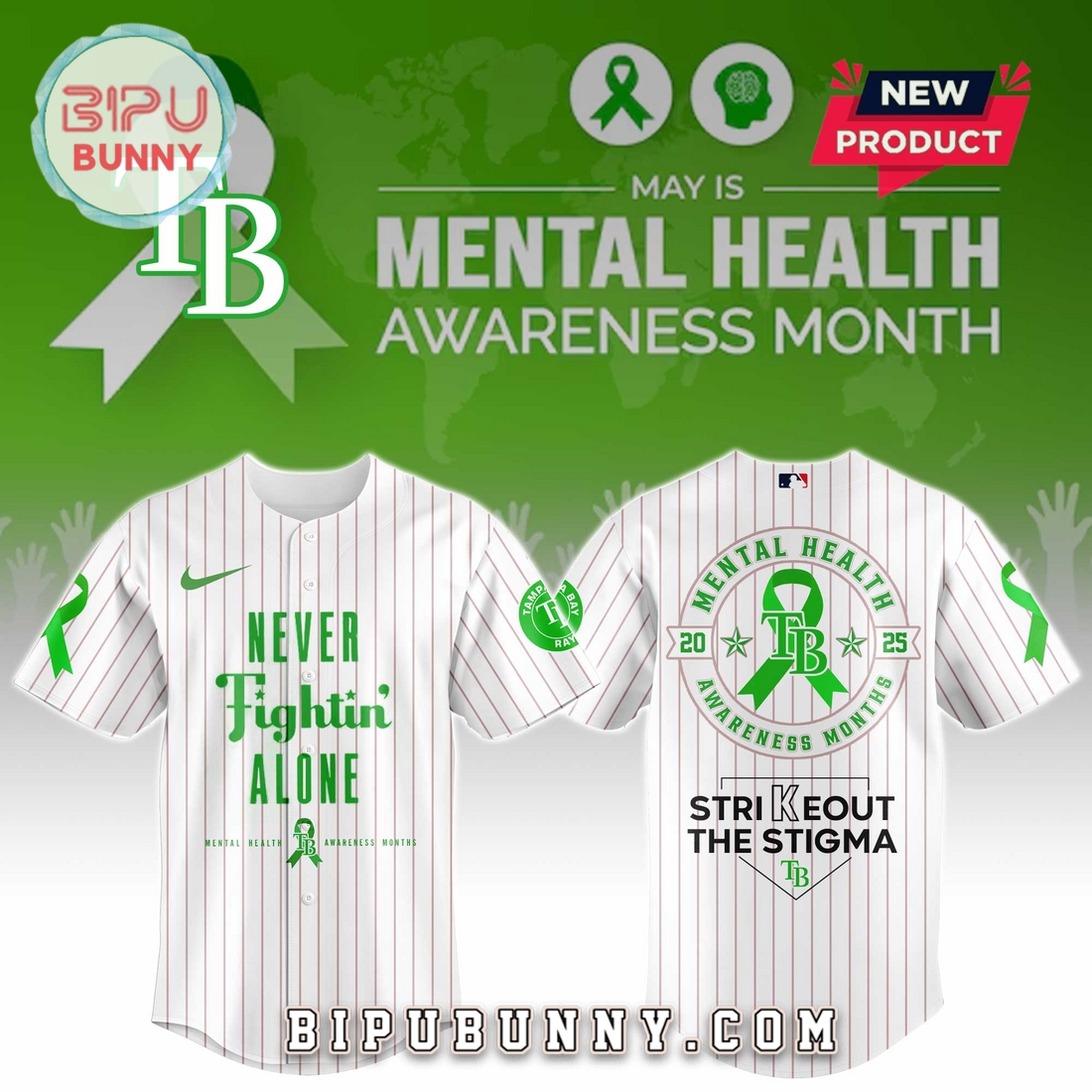 Tampa Bay Rays MLB Mental Health Awareness Baseball Jersey Tampa Bay Rays MLB Mental Health Awareness Baseball Jersey