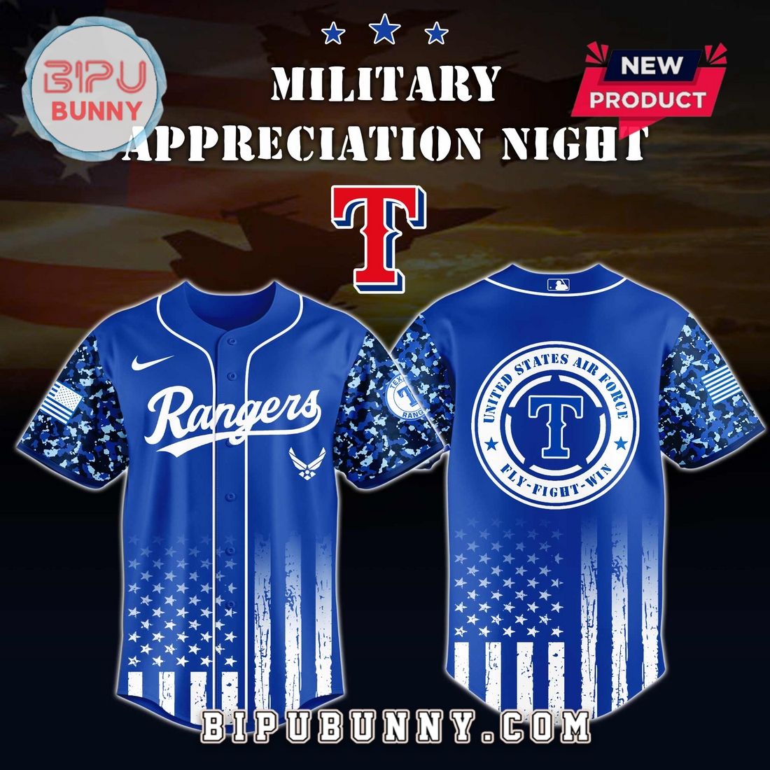 Texas Rangers MLB x Air Force Military Appreciation Night Baseball Jersey Texas Rangers MLB x Air Force Military Appreciation Night Baseball Jersey