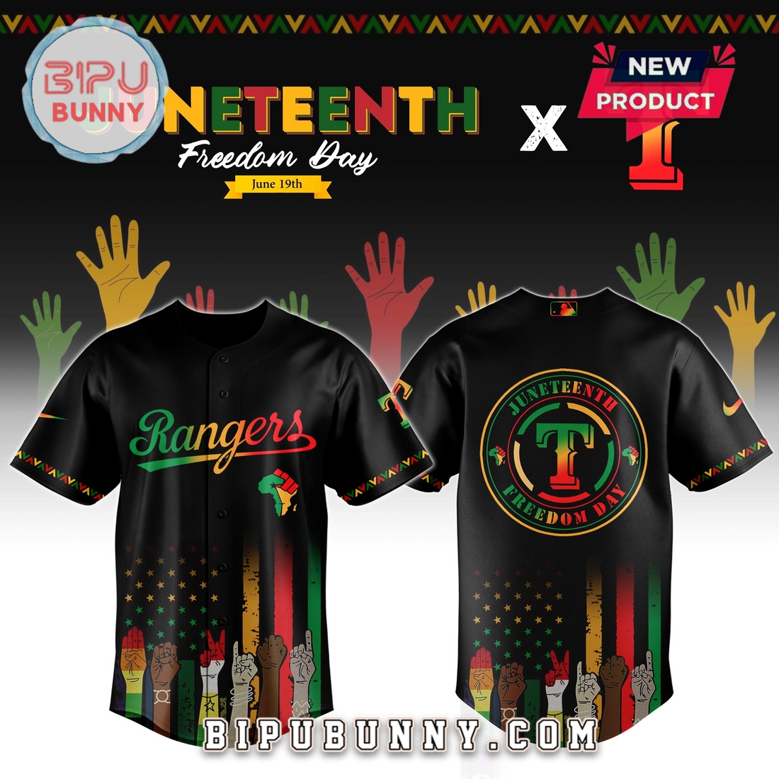Texas Rangers MLB x Juneteenth Baseball Jersey Texas Rangers MLB x Juneteenth Baseball Jersey