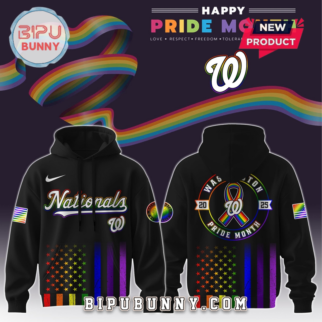 Washington Nationals MLB Pride Month LGBTQ Hoodie And Pants Washington Nationals MLB Pride Month LGBTQ Hoodie And Pants