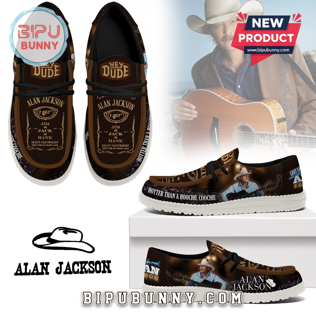 Alan Jackson – Hotter Than A Hoochie-Coochie Loafer Shoes Alan Jackson – Hotter Than A Hoochie-Coochie Loafer Shoes