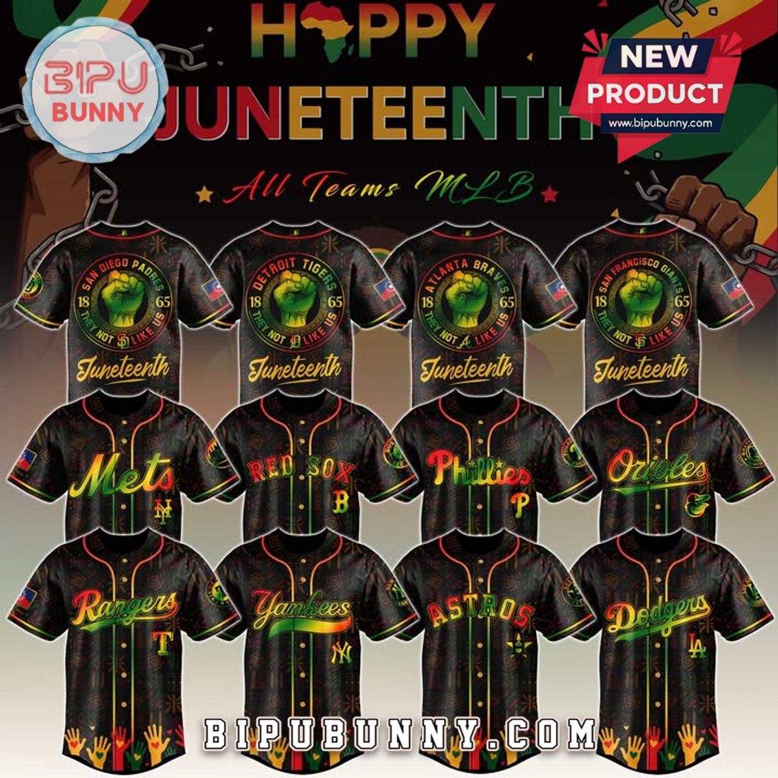 All Team MLB x Juneteenth Freedom Collection Baseball Jersey All Team MLB x Juneteenth Freedom Collection Baseball Jersey