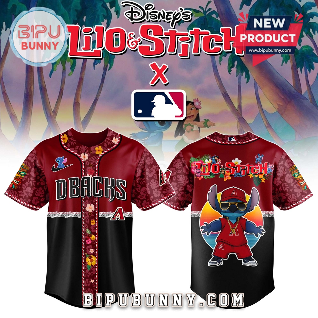 Arizona Diamondbacks x Lilo and Stitch Baseball Jersey 2025 Arizona Diamondbacks x Lilo and Stitch Baseball Jersey 2025