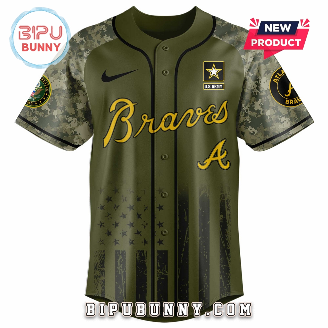 Atlanta Braves MLB x 250 U.S. Army Baseball Jersey Atlanta Braves MLB x 250 U.S. Army Baseball Jersey