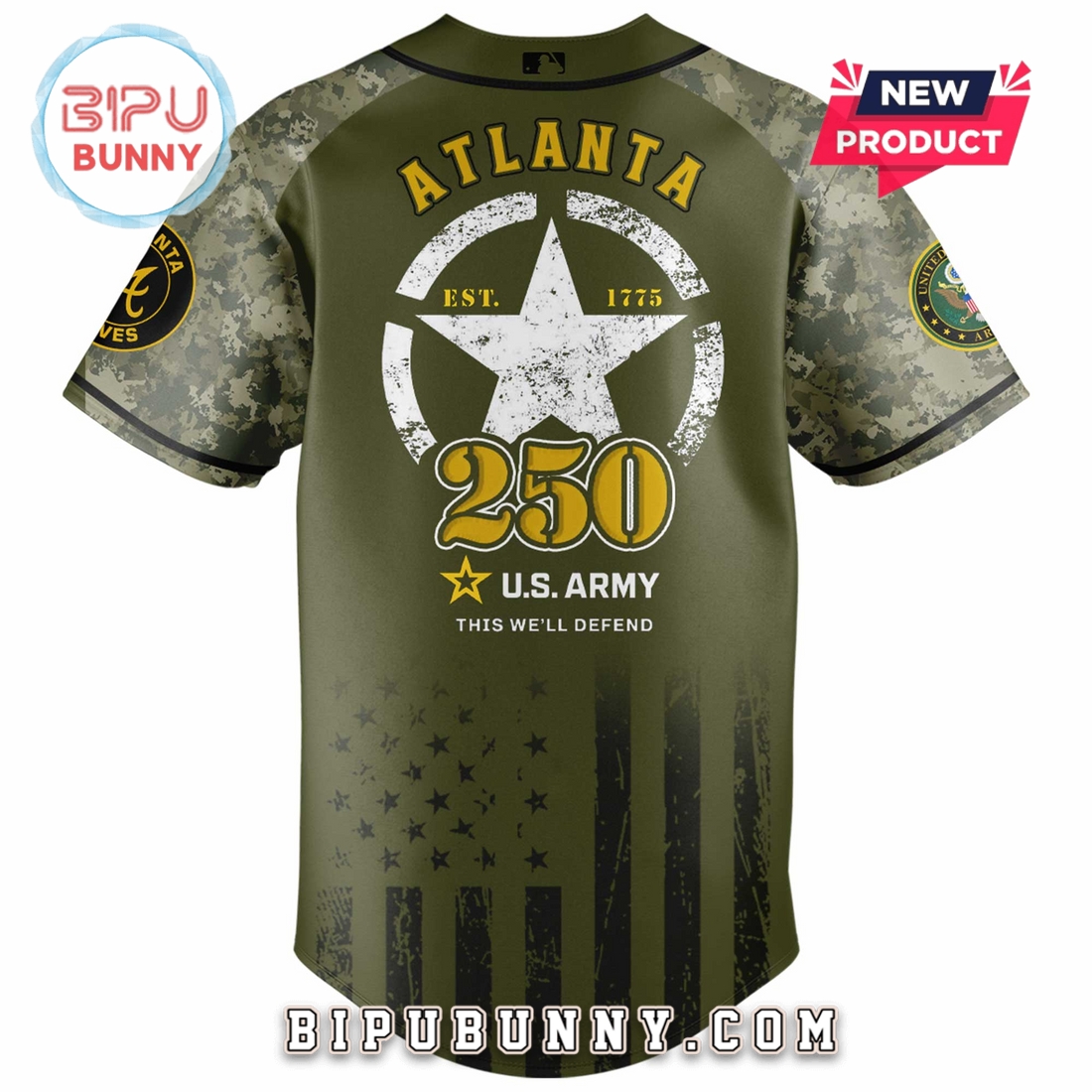Atlanta Braves MLB x 250 U.S. Army Baseball Jersey Atlanta Braves MLB x 250 U.S. Army Baseball Jersey