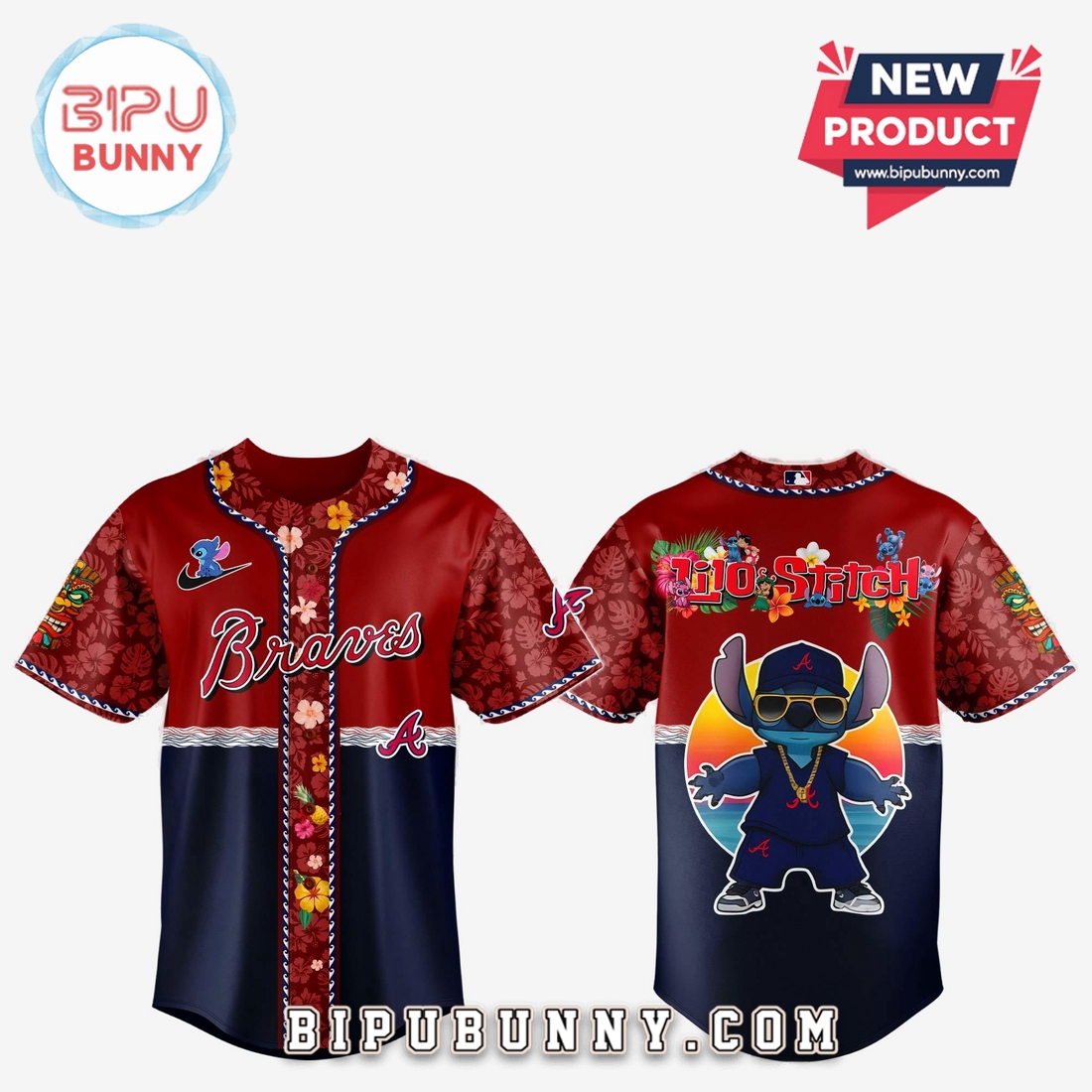 Atlanta Braves x Lilo and Stitch Baseball Jersey 2025 Atlanta Braves x Lilo and Stitch Baseball Jersey 2025