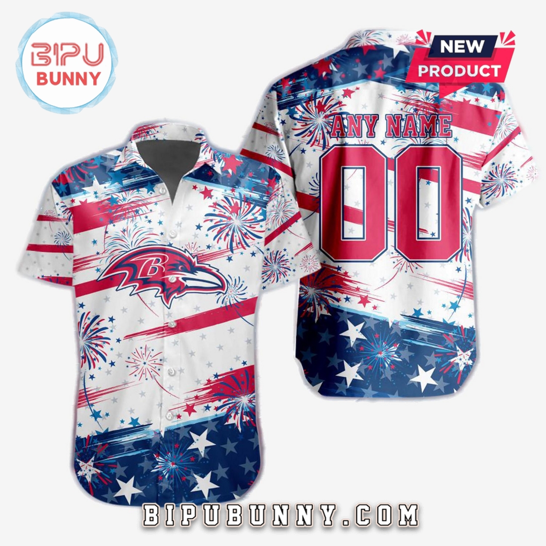 Baltimore Ravens 2025 Independence Day 4th Of July Hawaiian Shirt Baltimore Ravens 2025 Independence Day 4th Of July Hawaiian Shirt