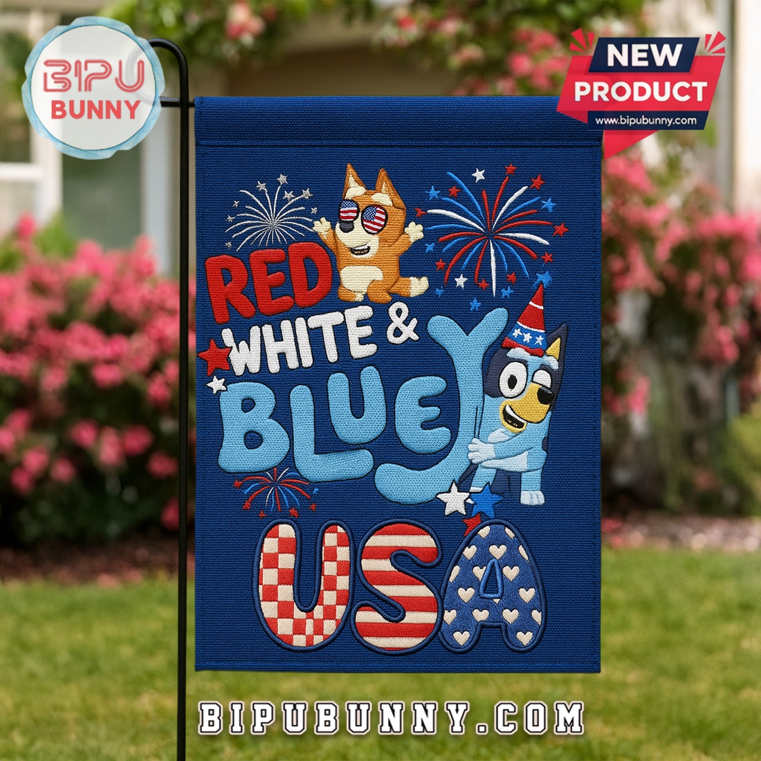 Bluey and Bingo 2025 Independence Day Flag Bluey and Bingo 2025 Independence Day Flag