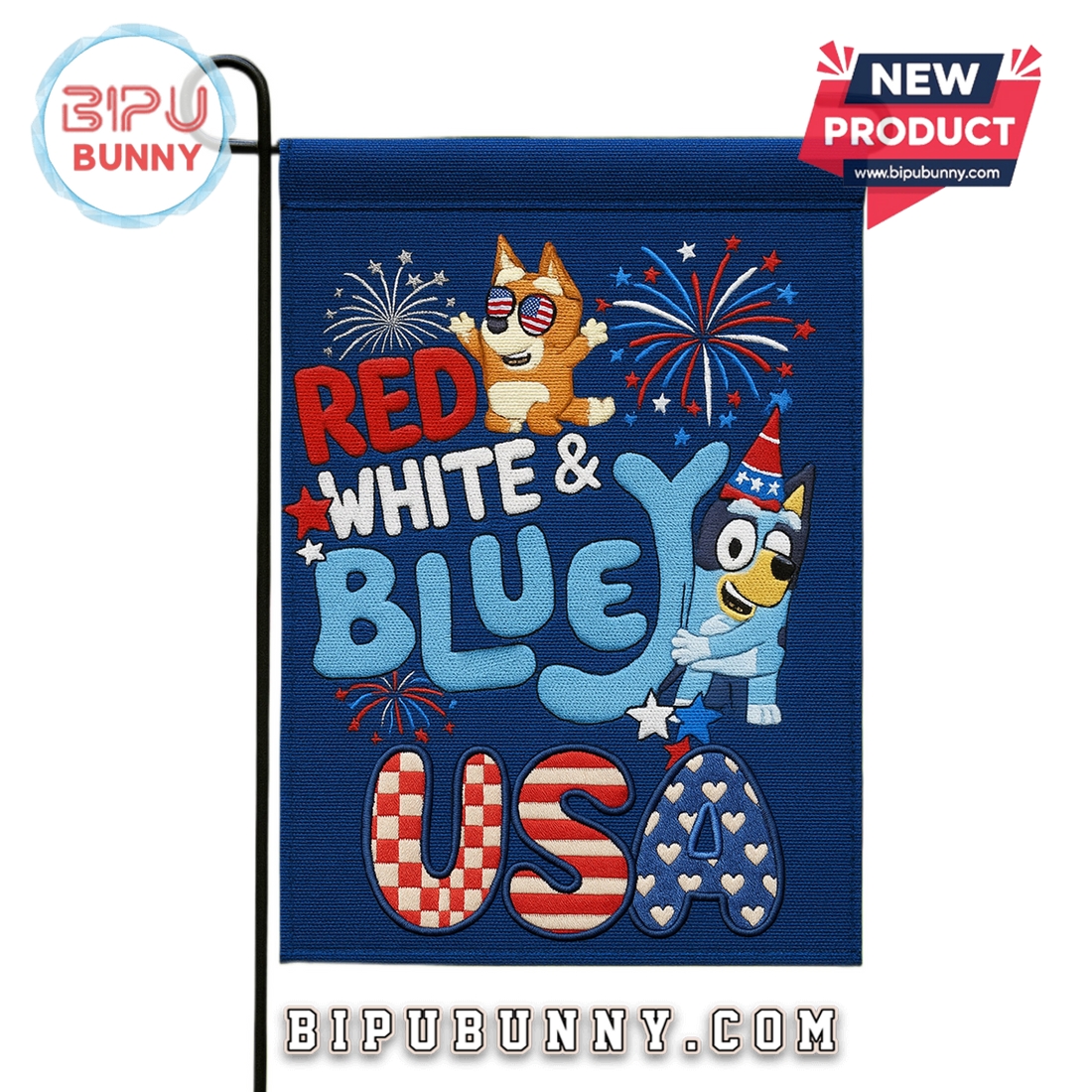 Bluey and Bingo 2025 Independence Day Flag Bluey and Bingo 2025 Independence Day Flag