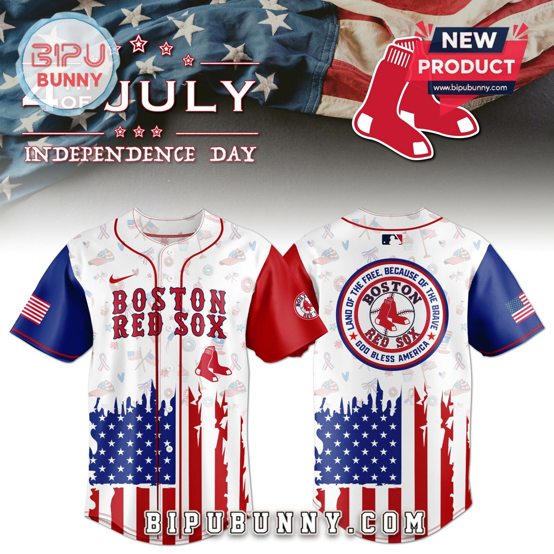 Boston Red Sox Independence Day Baseball Jersey 2025 Boston Red Sox Independence Day Baseball Jersey 2025
