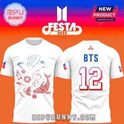 BTS Festa 2025 12th Anniversary White Hoodie 2025