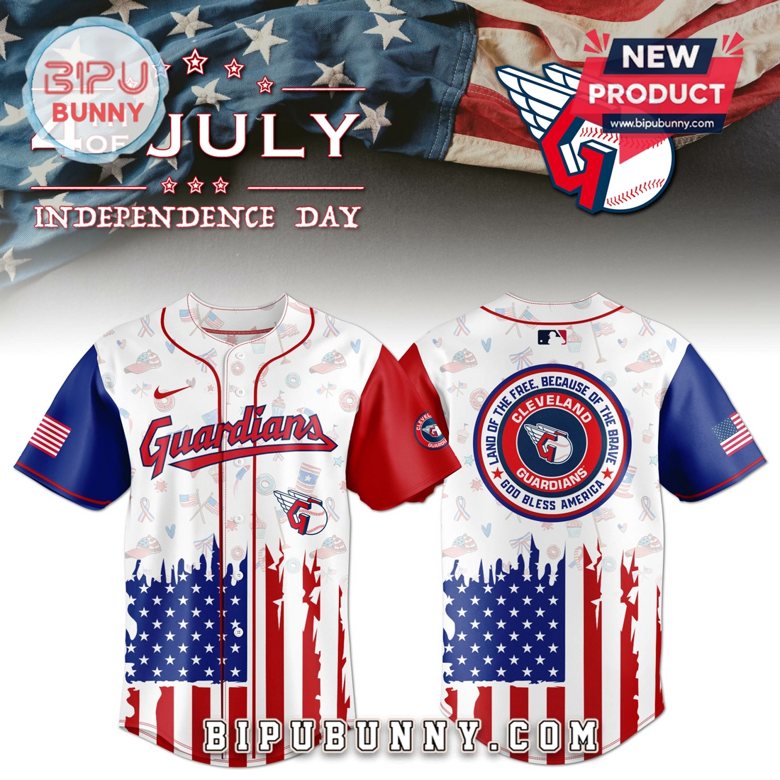 Cleveland Guardians Independence Day Baseball Jersey 2025 Cleveland Guardians Independence Day Baseball Jersey 2025