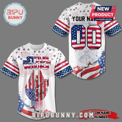 Custom Star Wars Happy 4th Of July Baseball Jersey