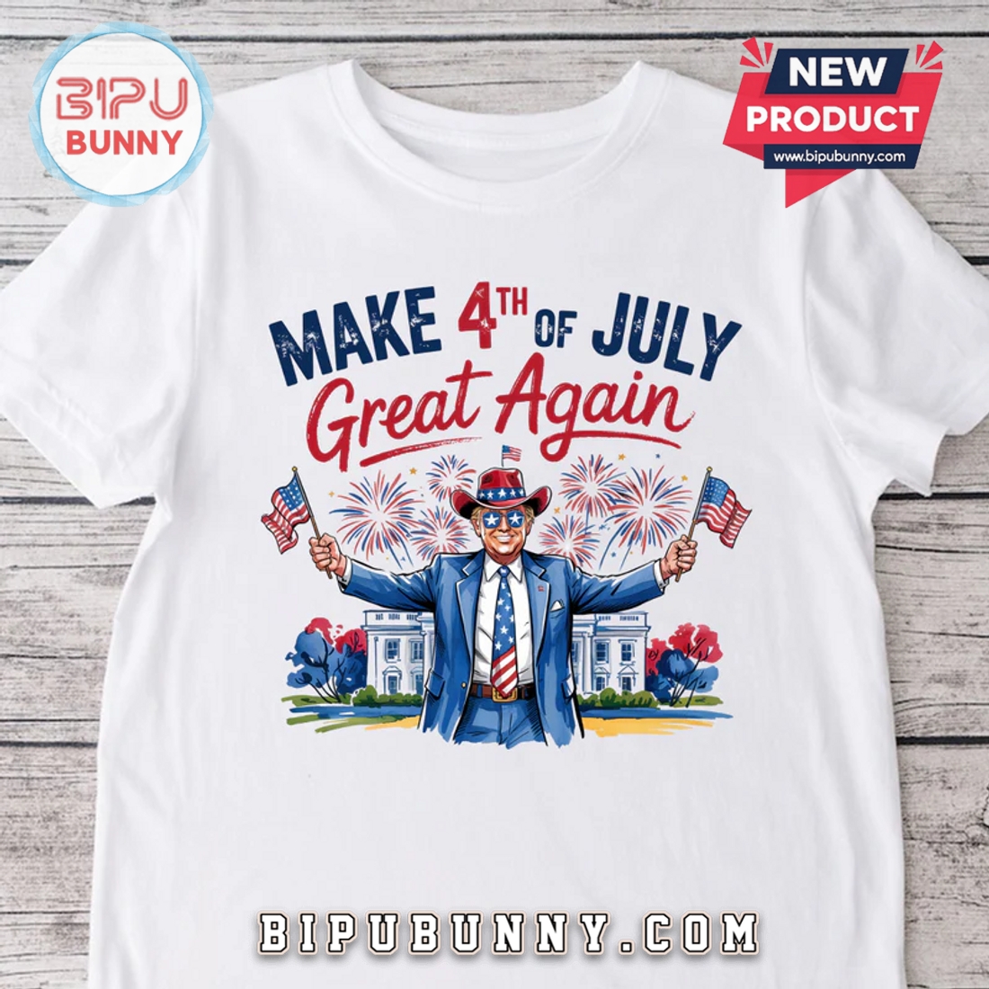 Donald Trump Make 4th July Great Bright T-Shirt Donald Trump Make 4th July Great Bright T-Shirt
