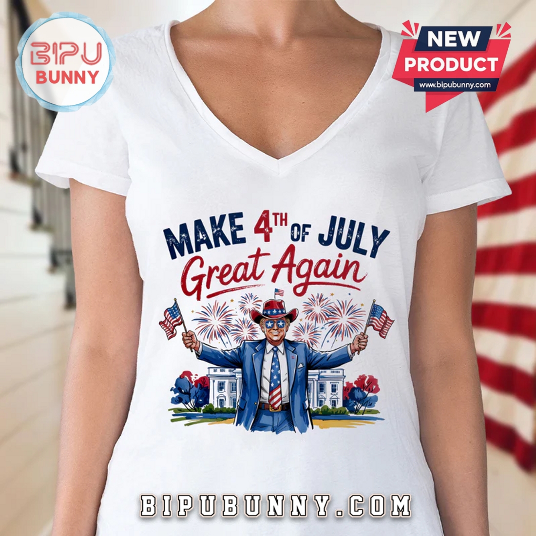 Donald Trump Make 4th July Great Bright T-Shirt Donald Trump Make 4th July Great Bright T-Shirt