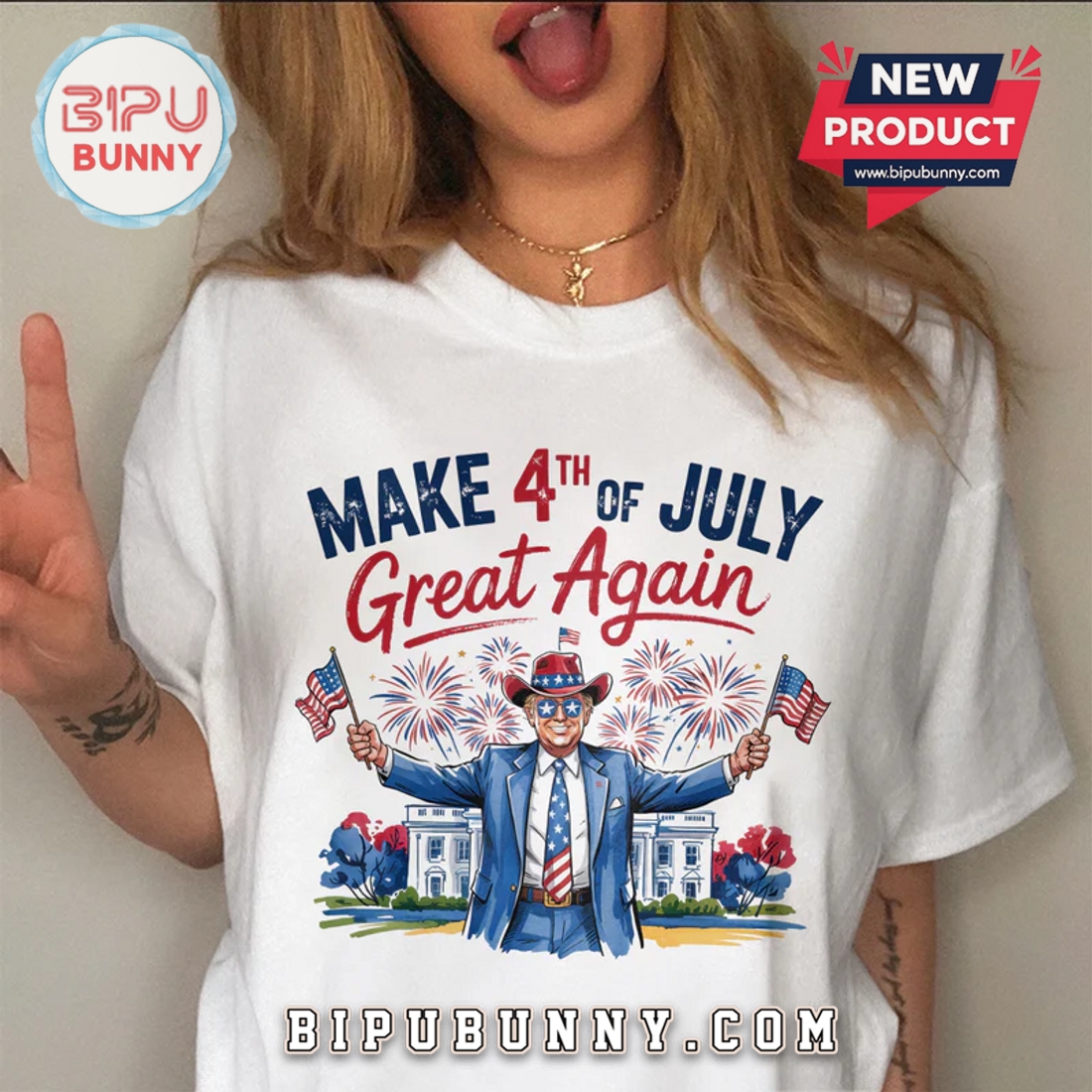 Donald Trump Make 4th July Great Bright T-Shirt Donald Trump Make 4th July Great Bright T-Shirt