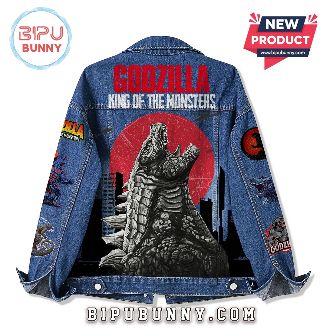 Godzilla King Of The Monsters 2025 Denim Jacket Godzilla King Of The Monsters 2025 Denim Jacket