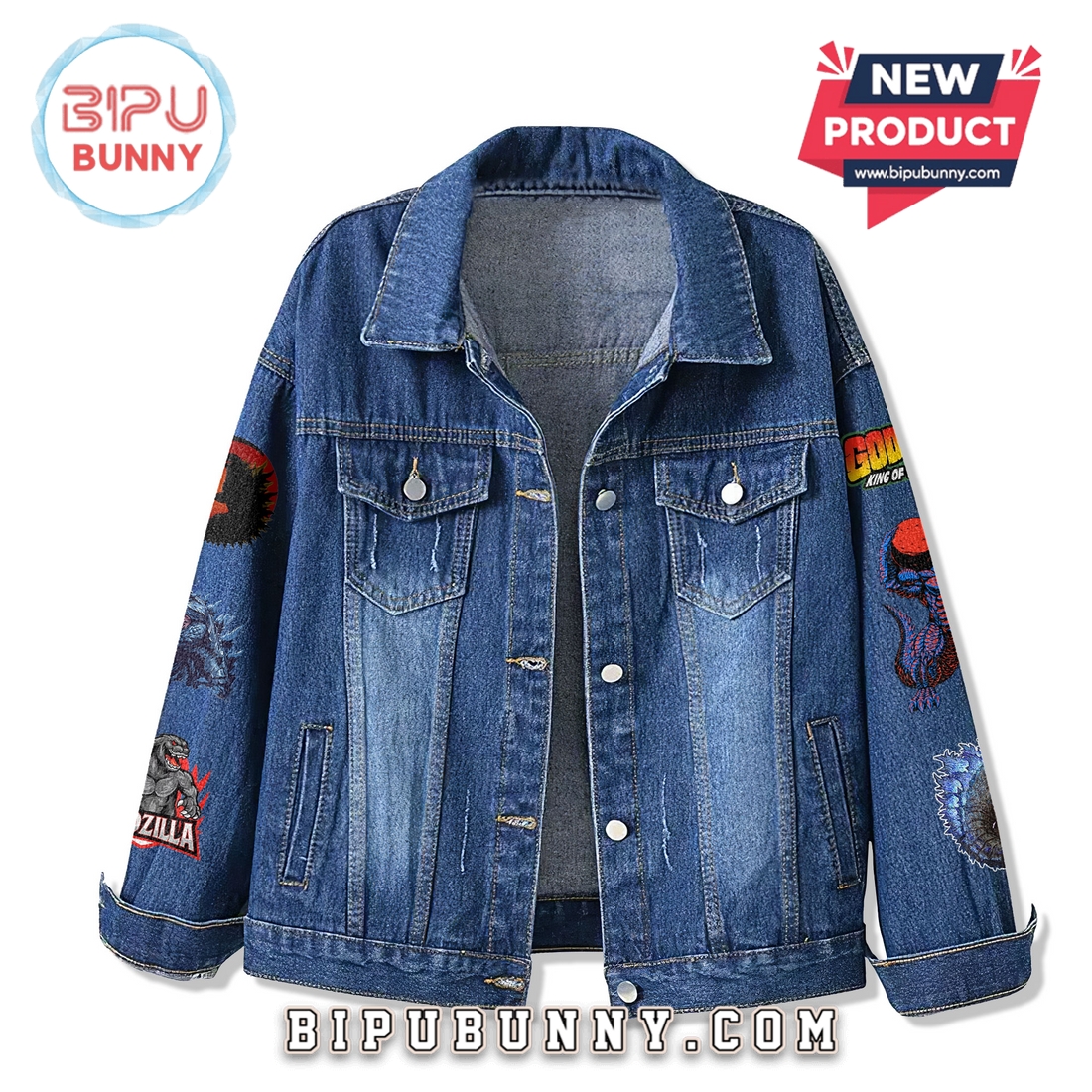 Godzilla King Of The Monsters 2025 Denim Jacket Godzilla King Of The Monsters 2025 Denim Jacket