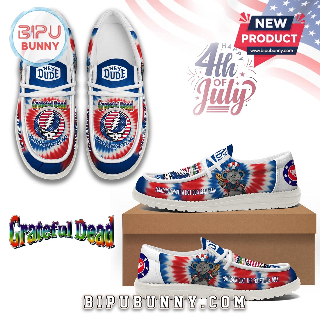 Grateful Dead Happy 4th Of July 2025 Loafer Shoes Grateful Dead Happy 4th Of July 2025 Loafer Shoes