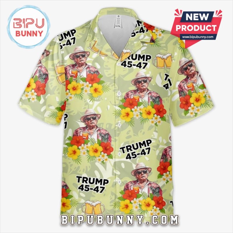 Hands Up And Get Your Drinks Up Trump Tropical Hawaiian Shirt