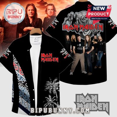 Iron Maiden Rock Band Short Sleeve Button Hawaiian Shirt