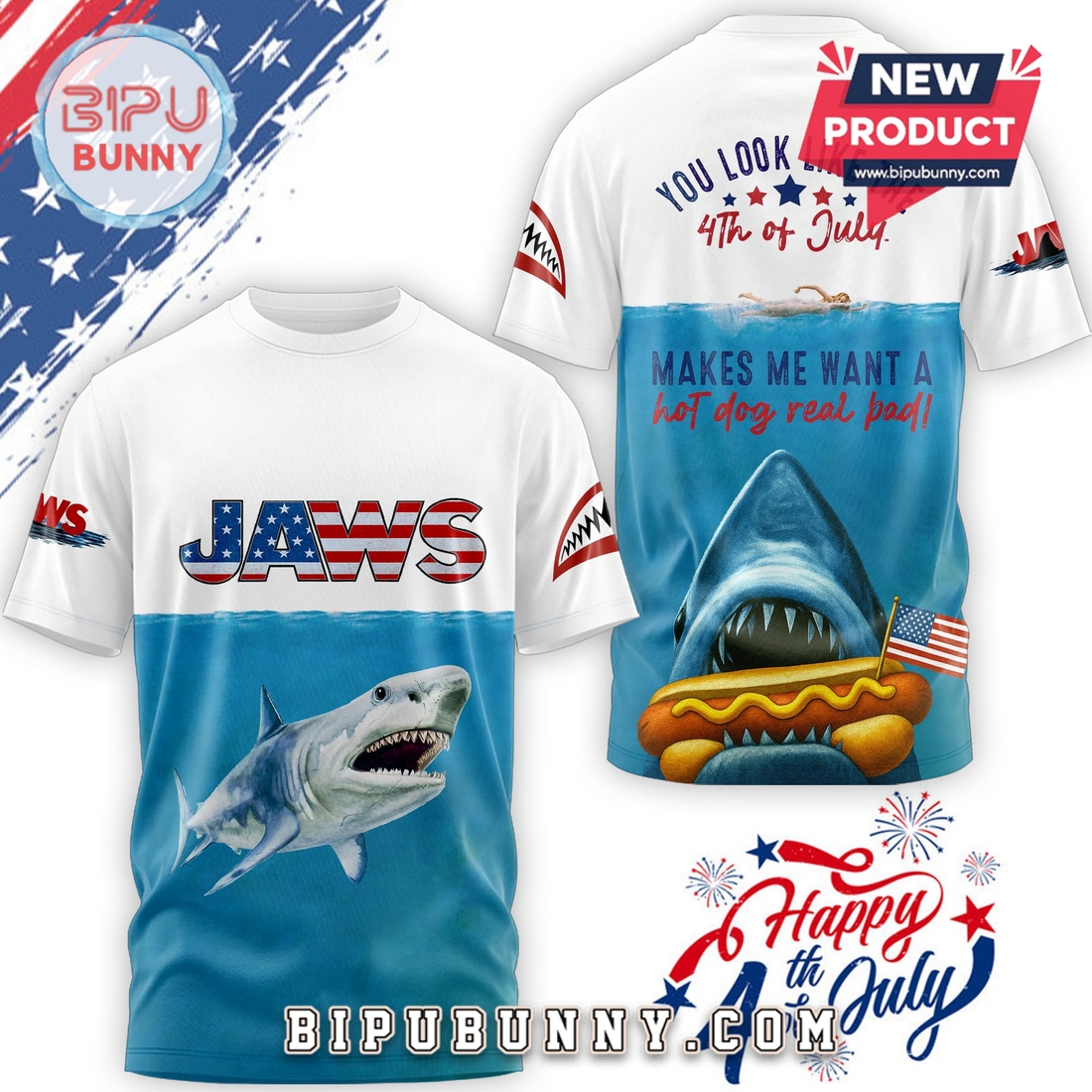 Jaws – Happy 4th Of July 2025 Loafer Shoes Jaws – Happy 4th Of July 2025 Loafer Shoes