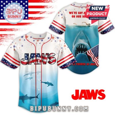 Jaws We’ve Got A Panic On Our Hands Baseball Jersey