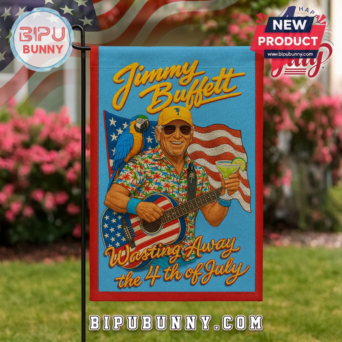 Jimmy Buffett Wasting Away The 4th Of July Flag Jimmy Buffett Wasting Away The 4th Of July Flag