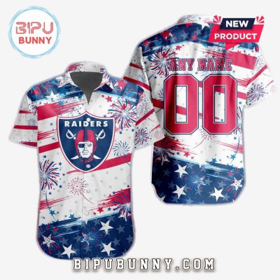 Las Vegas Raiders 2025 Independence Day 4th Of July Hawaiian Shirt