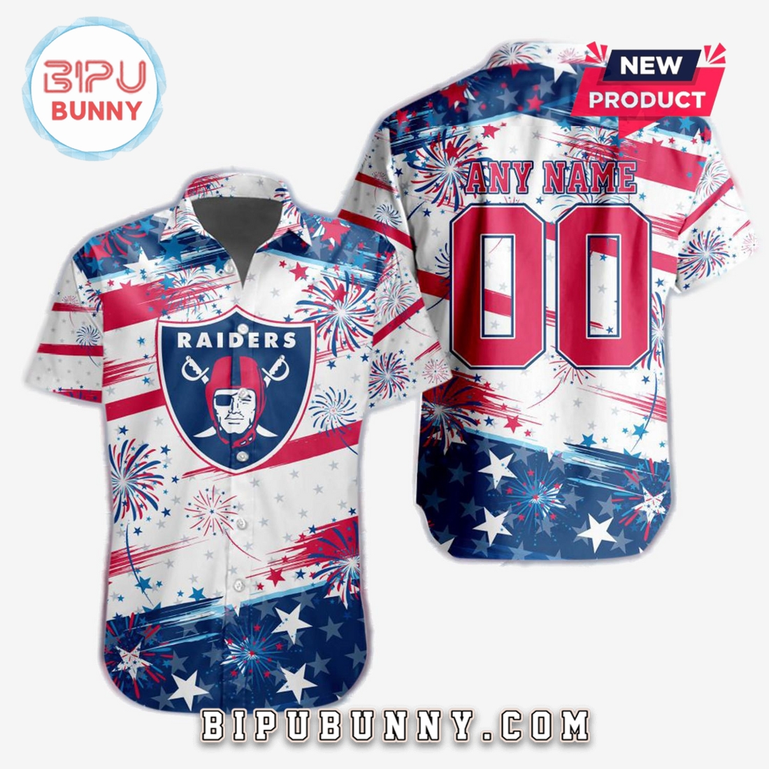 Las Vegas Raiders 2025 Independence Day 4th Of July Hawaiian Shirt Las Vegas Raiders 2025 Independence Day 4th Of July Hawaiian Shirt