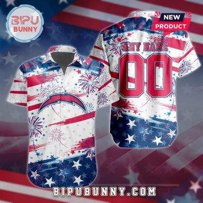 Los Angeles Chargers 2025 Independence Day 4th Of July Hawaiian Shirt