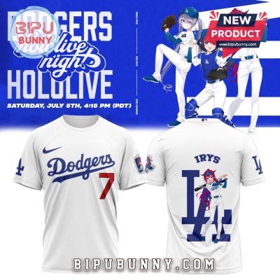 Los Angeles Dodgers Hololive Night IRyS White Shirt