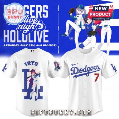 Los Angeles Dodgers MLB x Hololive IRyS Baseball Jersey