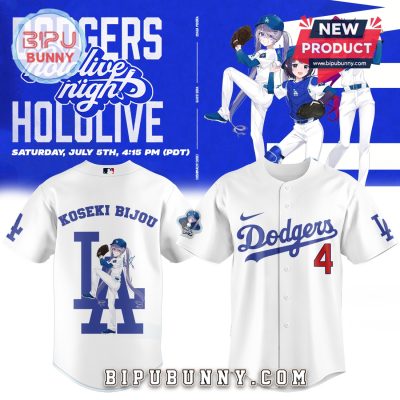 Los Angeles Dodgers MLB x Hololive Koseki Biboo Baseball Jersey