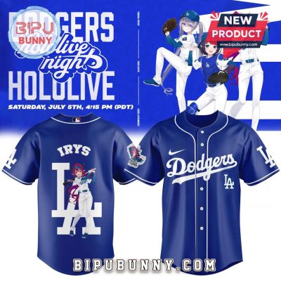 Los Angeles Dodgers x Hololive Night IRyS Baseball Jersey