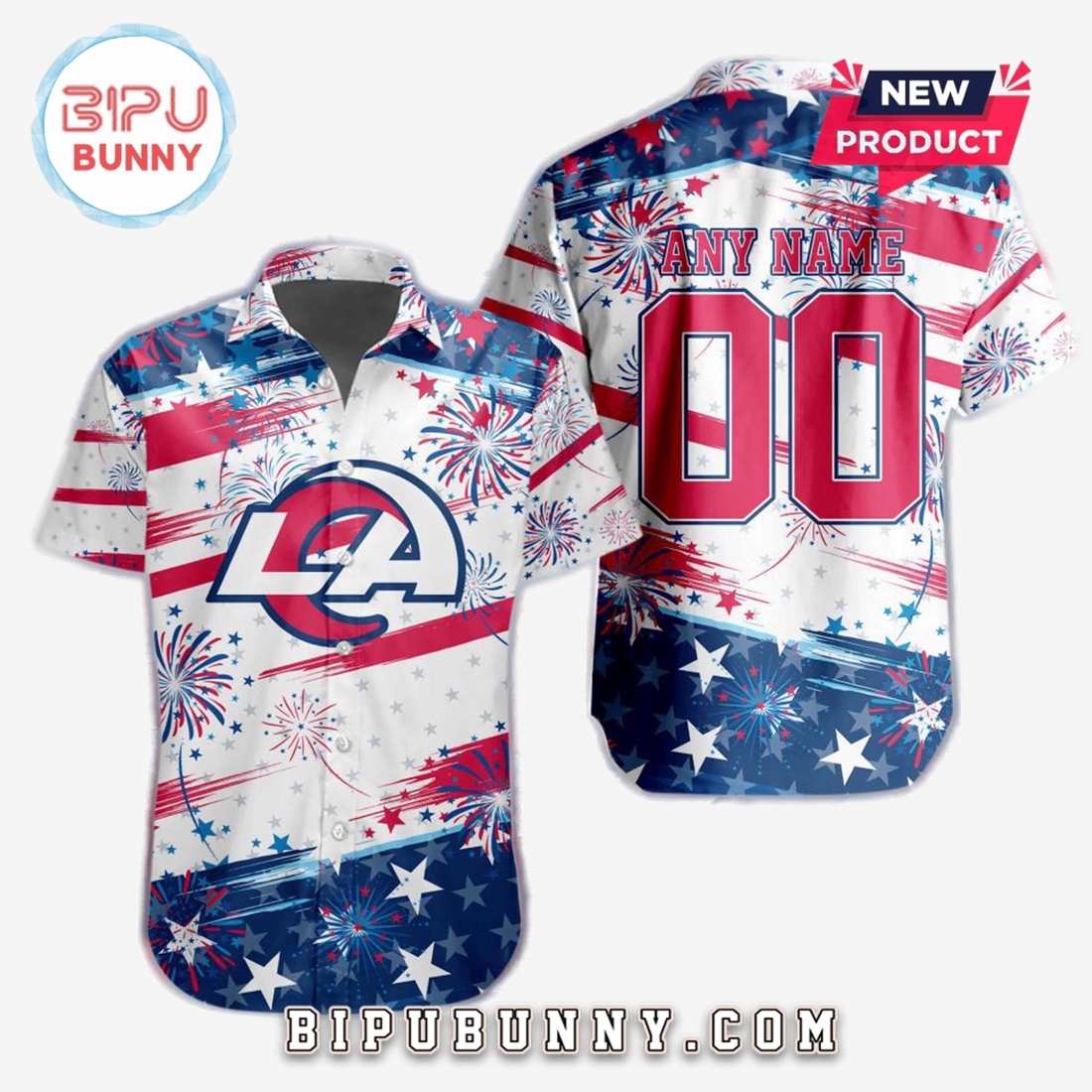 Los Angeles Rams 2025 Independence Day 4th Of July Hawaiian Shirt Los Angeles Rams 2025 Independence Day 4th Of July Hawaiian Shirt