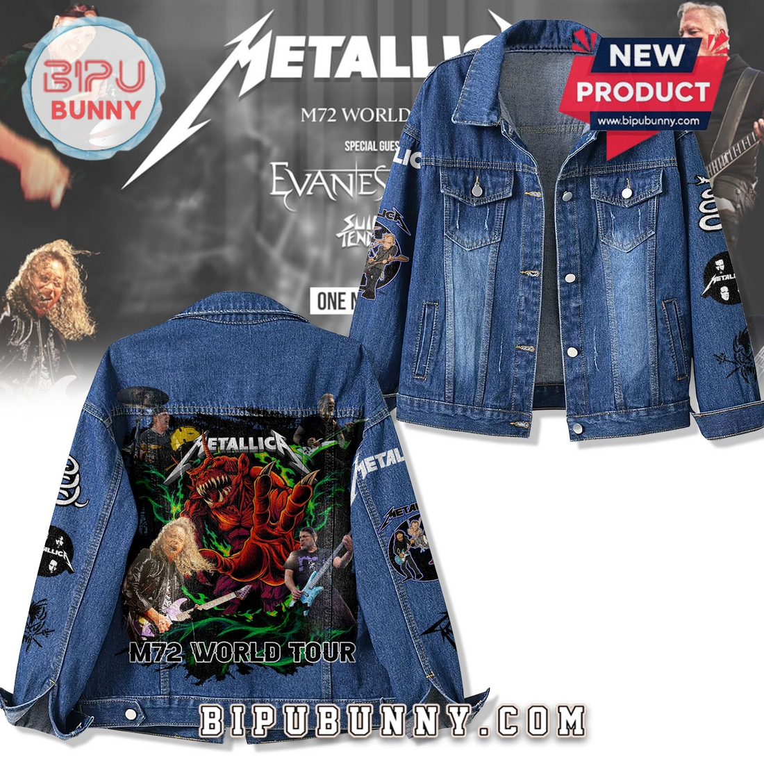 Metallica M72 World Tour 2025 Denim Jacket Metallica M72 World Tour 2025 Denim Jacket