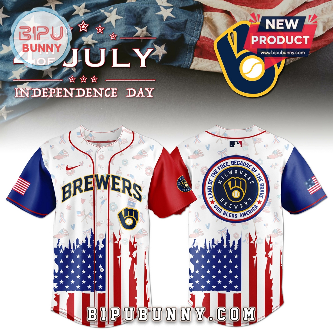 Milwaukee Brewers Independence Day Baseball Jersey 2025 Milwaukee Brewers Independence Day Baseball Jersey 2025