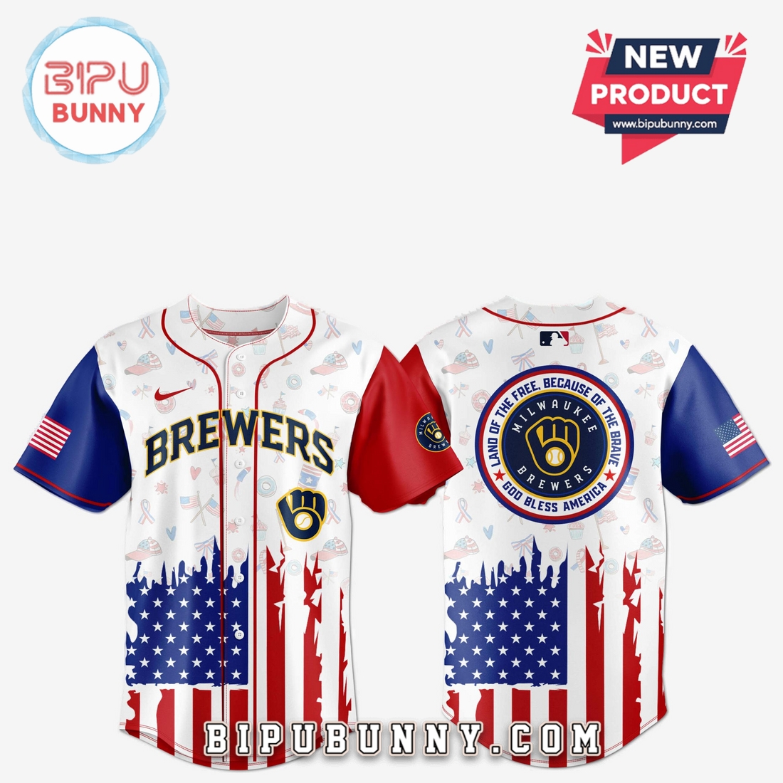 Milwaukee Brewers Independence Day Baseball Jersey 2025 Milwaukee Brewers Independence Day Baseball Jersey 2025