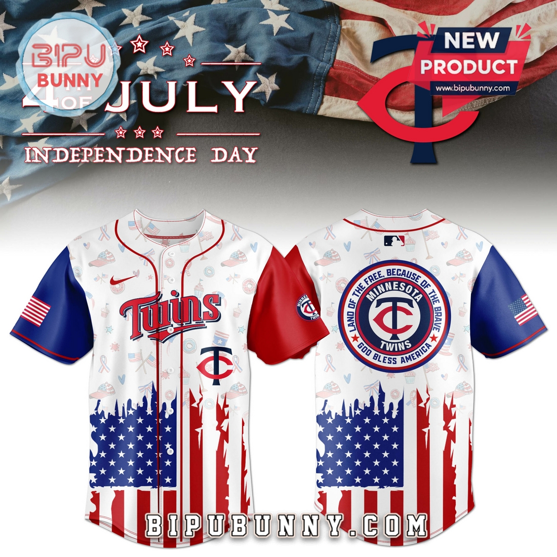 Minnesota Twins Independence Day Baseball Jersey 2025 Minnesota Twins Independence Day Baseball Jersey 2025
