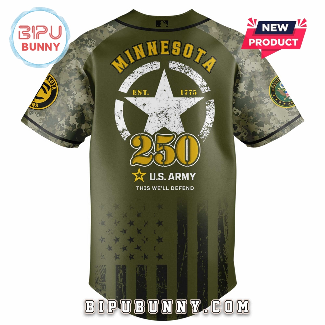 Minnesota Twins MLB x 250 U.S. Army Baseball Jersey Minnesota Twins MLB x 250 U.S. Army Baseball Jersey