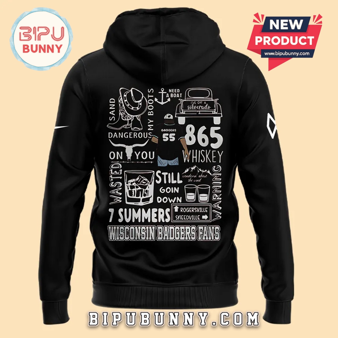 Morgan Wallen x Wisconsin Football Black Hoodie And Pants Morgan Wallen x Wisconsin Football Black Hoodie And Pants