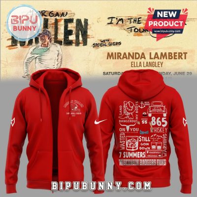 Morgan Wallen x Wisconsin Football Red Hoodie And Pants
