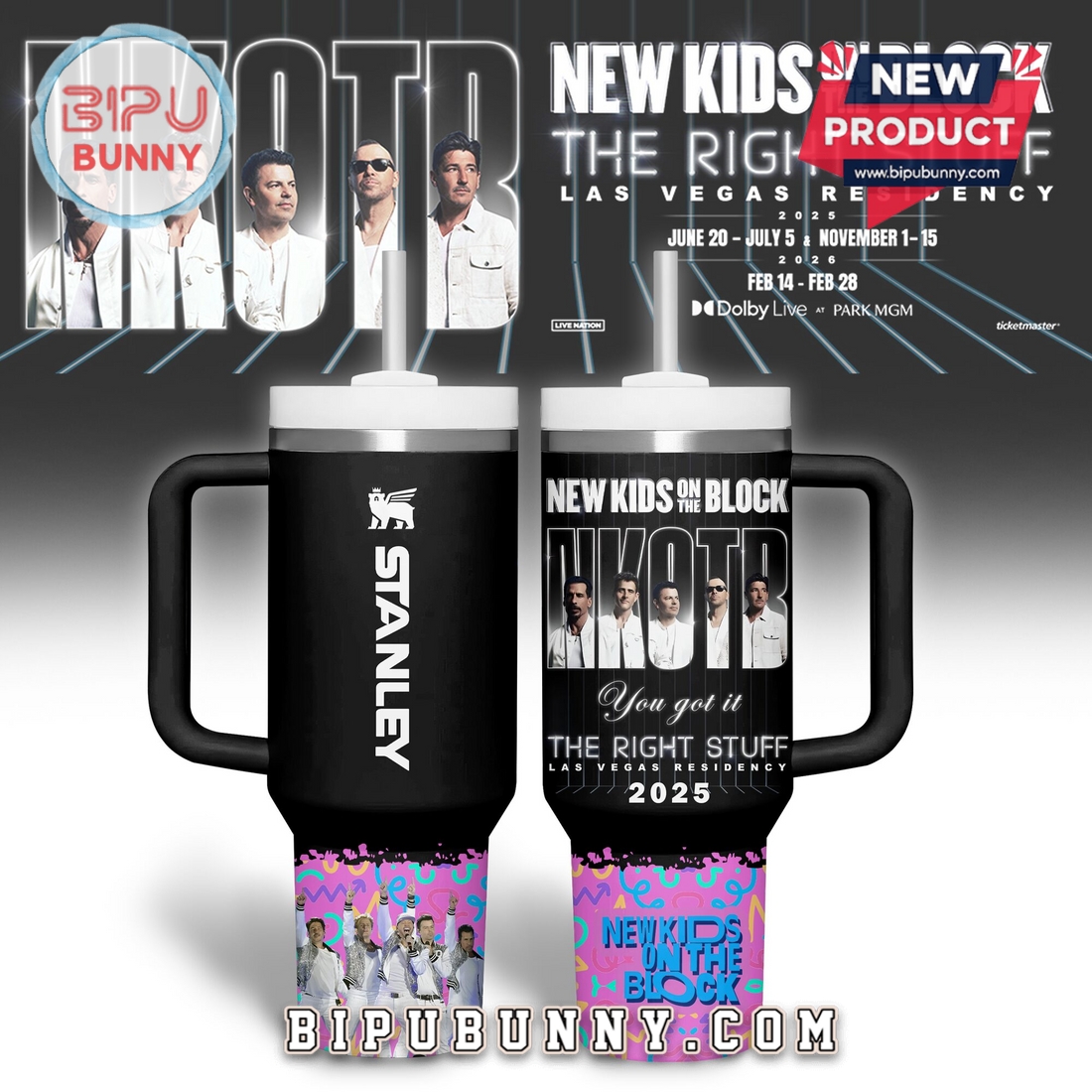 New Kids On The Block – NKOTB Stanley Tumbler 40oz New Kids On The Block – NKOTB Stanley Tumbler 40oz