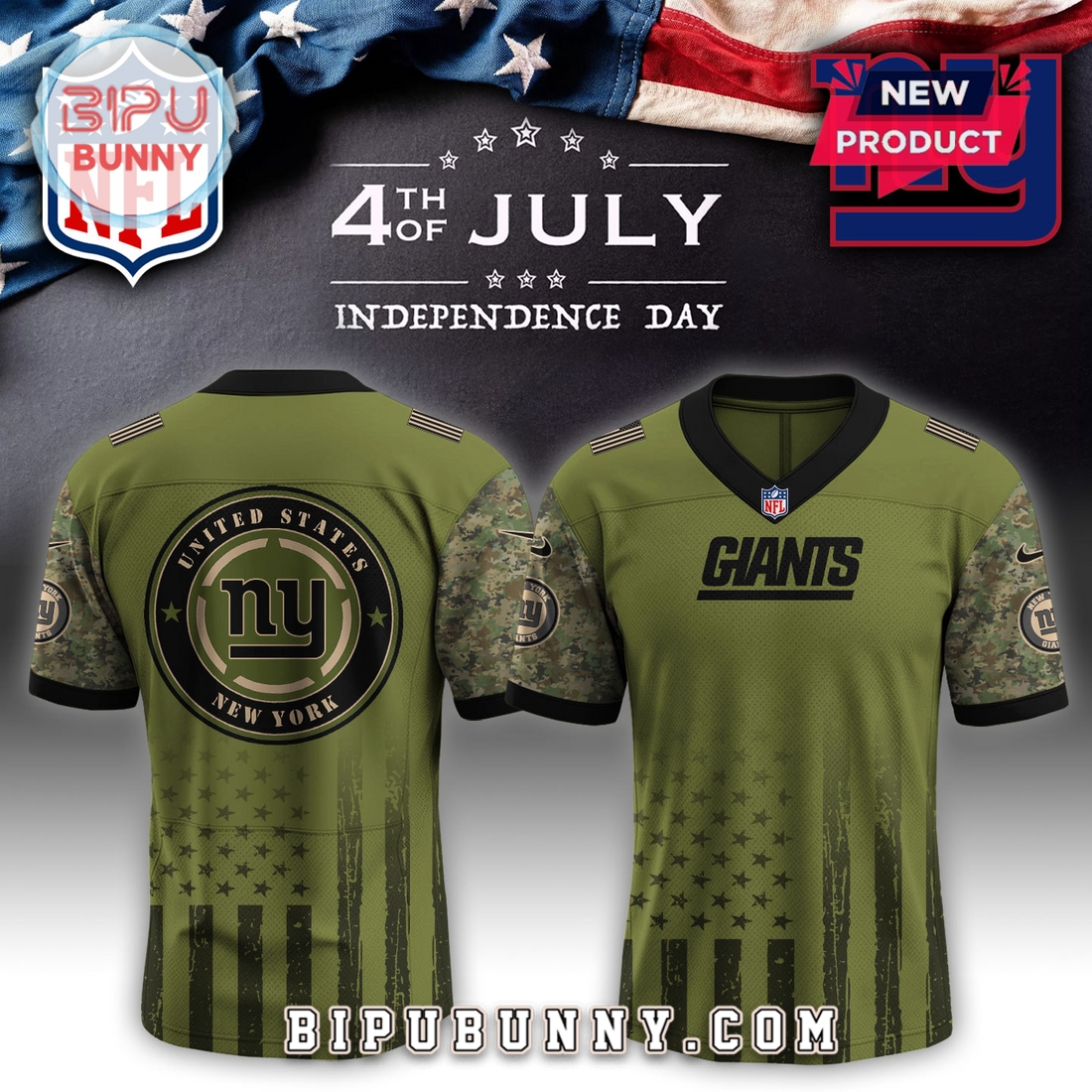New York Giants NFL x Independence Day Baseball Jersey New York Giants NFL x Independence Day Baseball Jersey