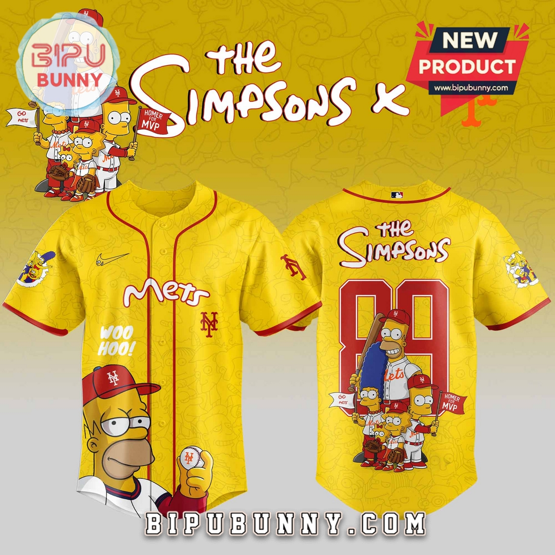 New York Mets x The Simpsons Limited Edition Baseball Jersey New York Mets x The Simpsons Limited Edition Baseball Jersey
