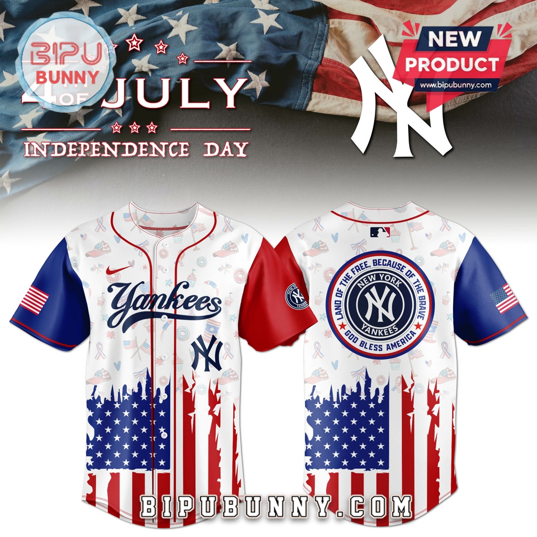 New York Yankees Independence Day Baseball Jersey 2025 New York Yankees Independence Day Baseball Jersey 2025
