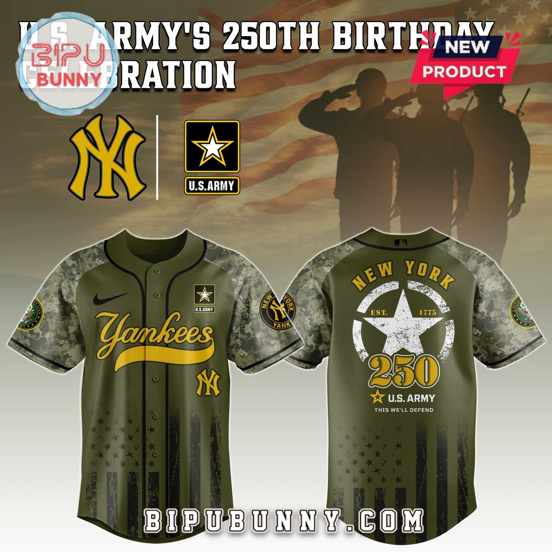 New York Yankees MLB x 250 U.S. Army Baseball Jersey New York Yankees MLB x 250 U.S. Army Baseball Jersey