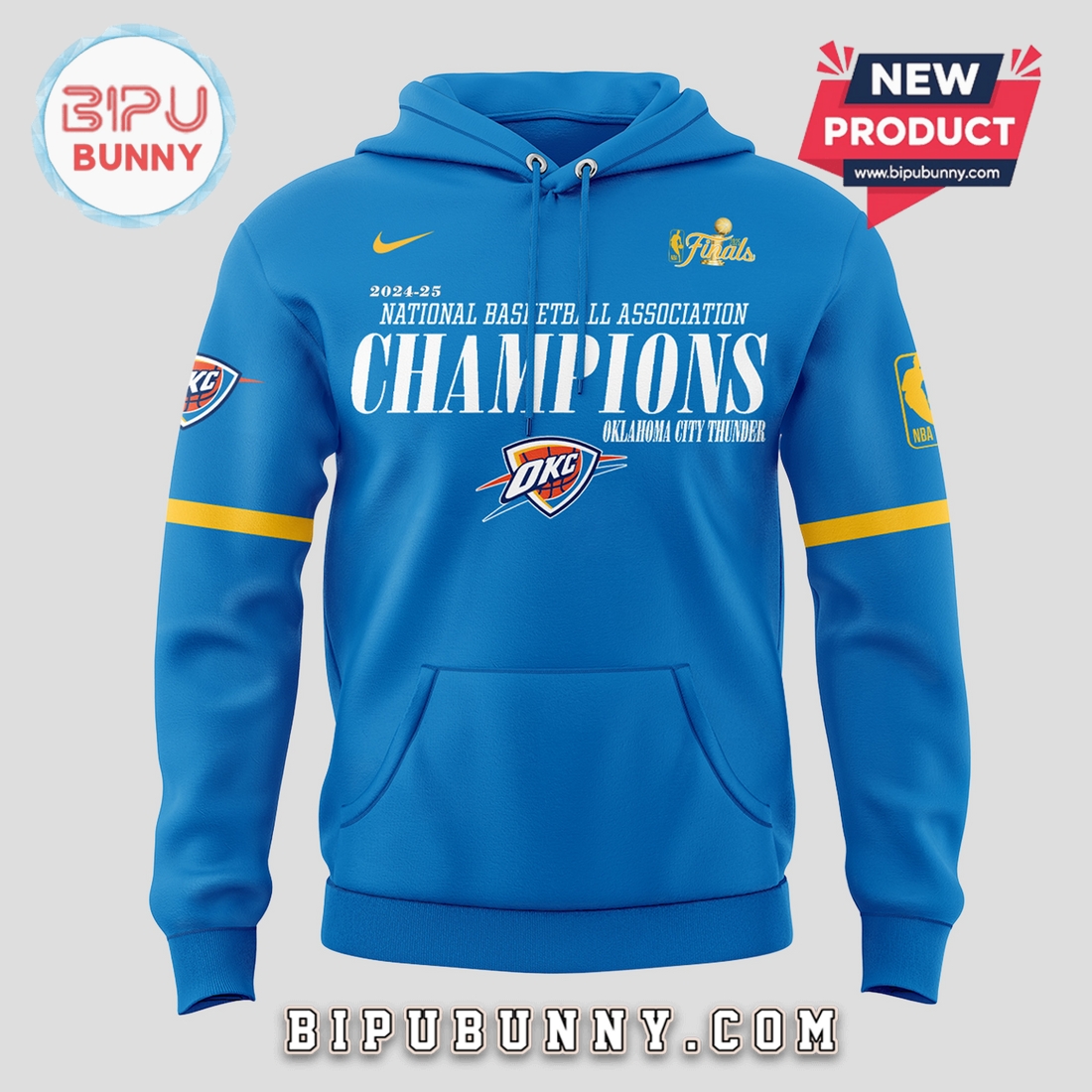 Oklahoma City Thunder OKC Champions 2025 Blue Hoodie Oklahoma City Thunder OKC Champions 2025 Blue Hoodie